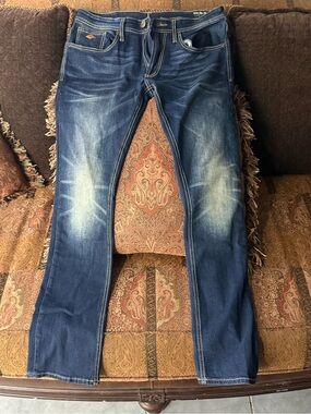 Buffalo David Bitton - Super MAX X  32/30
Men's Dark Blue Washed Slim Jeans